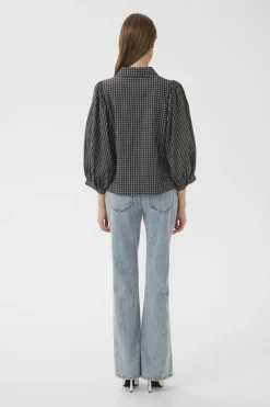 KBEllen Frosty Blouse Dark Grey Check 109174 10105850