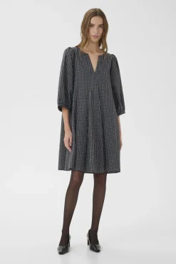 KBEllen Indie Dress Dark Grey Check 103042 10105851