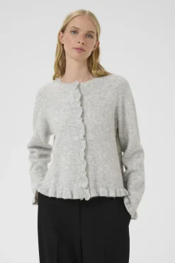 KBNoabelle Frill Cardigan Opal Gray Melange 1638011 10105751