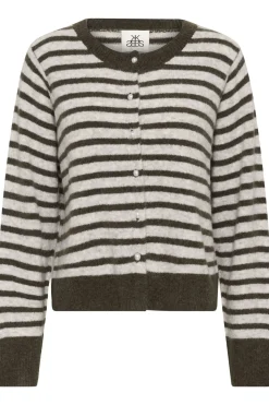 KBNoabelle stripe Cardigan Chocolate Chip Melange Stripe 10105855