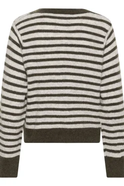 KBNoabelle stripe Cardigan Chocolate Chip Melange Stripe 10105855