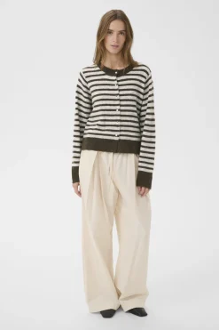 KBNoabelle stripe Cardigan Chocolate Chip Melange Stripe 10105855