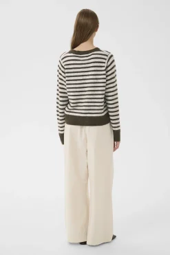 KBNoabelle stripe Cardigan Chocolate Chip Melange Stripe 10105855