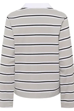 KBZuelma Striped Polo LS Zuelma stripe Drizzle grey 10105564