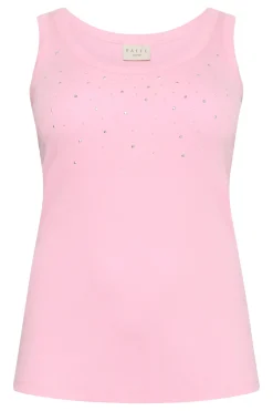 KCcarina Rhinestone Tank Top Prism Pink