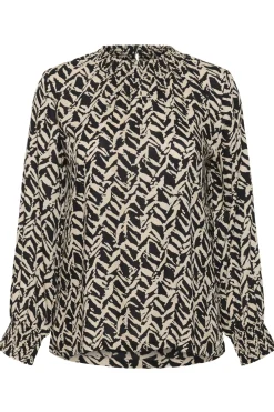 KCdena Blouse Black/Feather Grey Lines 10583990