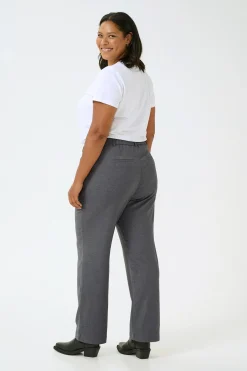 KCmerla Straight Pants Dark grey melange 10582712