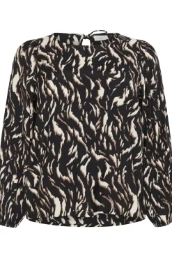 KCmilina Blouse Black/Brown Graphic Animal 10583607