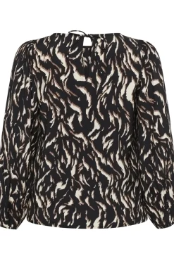 KCmilina Blouse Black/Brown Graphic Animal 10583607