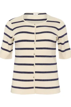KCmorina Cardigan Silver white/ Blue stripe 10583252