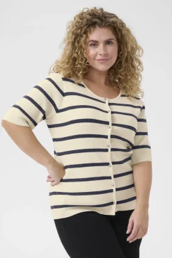 KCmorina Cardigan Silver white/ Blue stripe 10583252