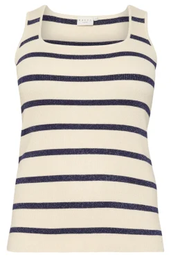 KCmorina Knit Top Silver white/ Blue stripe 10583253