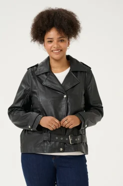 KCsuena Leather Jacket Black deep 10583129