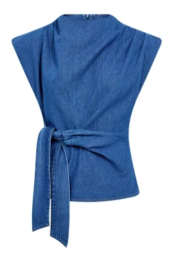 KimmyCC Pleat Top 555Dark denim 45001