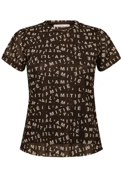 L'AMITIÉ Mesh Logo Tee Mocca HL10127