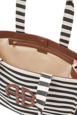 LARA TOTE Black/Nature Stripe A1311091