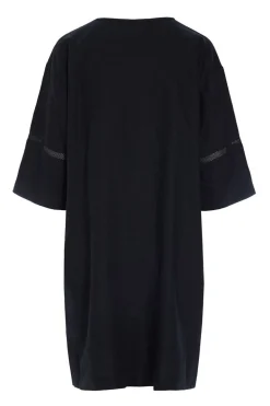 Lazy linen kjole med paneler Black 26121415559