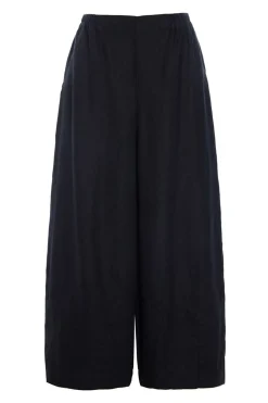 Lazy linen vide bukser Black 26121415563
