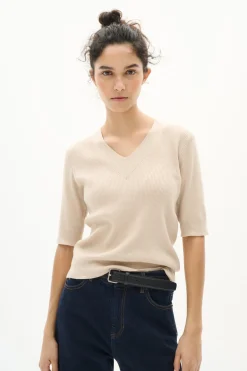 LeenahIW VNeck Blouse Haze Melange 1304031 30110675