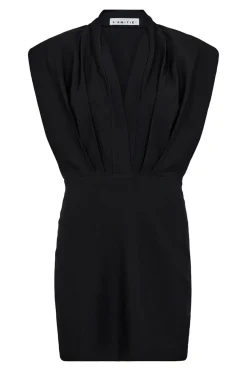 L'egance Crop Drape Dress Black