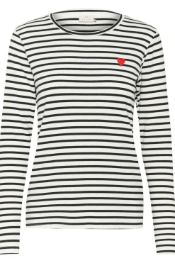 Liddy TShirt Chalk/BlackFiery Red Heart