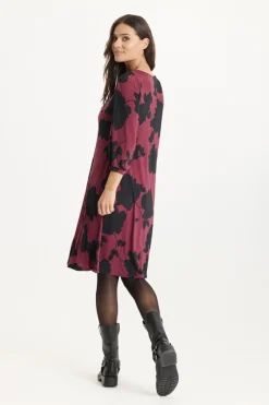 Lucette dress 3/4 sleeves Burgundy 16876