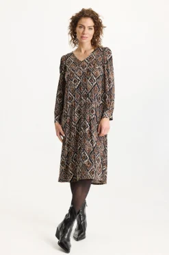 Lucy dress 3/4 sleeves Brown 16880