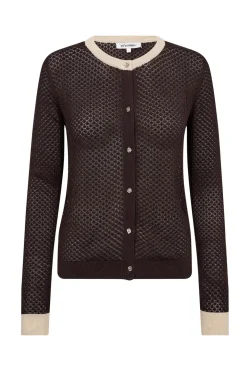 LueCC Pointelle Cardigan 145Dark Brown 42023