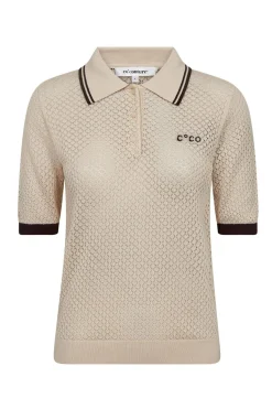 LueCC Pointelle Polo Knit 199Bone 42020