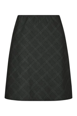 Lunna Check Short Skirt Antracit 168223