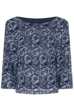 Mauritiabbignara Blouse Blue Flower BBW4951