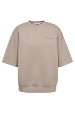 Maxi Split SS Logo Sweat Beige HL10461