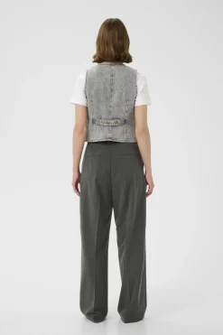 NanasIW Waistcoat Lgt.Grey Wash Denim 30111073