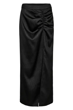 New Chrisse Drape Slit Skirt Black HL10418