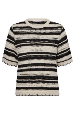 OdetteCC Stripe SS OKnit 1196OffWhiteB 42018