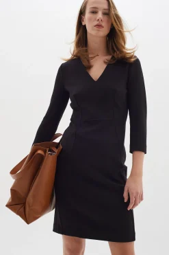 PannieIW Fitted Dress Black 30109484