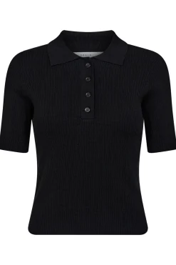 Piccolo SS Polo Rib Knit Black HL10010