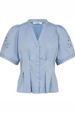 PoppyCC Emb SS VShirt 23Pale Blue 45075