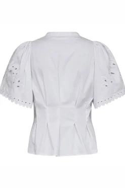 PoppyCC Emb SS VShirt 4000White 45075