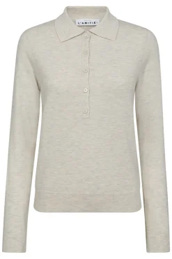 Premiere LS Polo Knit Pearl HL10004