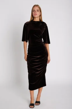 7427RDFLena dress 163 Chocolate brown RDF663