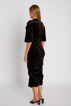 7427RDFLena dress 163 Chocolate brown RDF663