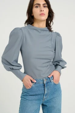 RifaGZ puff blouse Grey blue 10904986