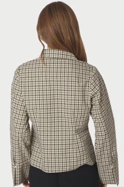 Rosa Checked Shirt Beige 167289