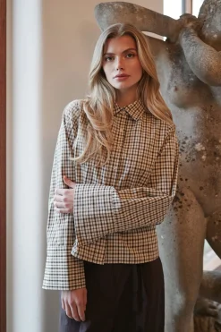 Rosa Checked Shirt Beige 167289