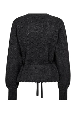 RowCC Pointelle Tie Cardigan 140Dark Grey 32241