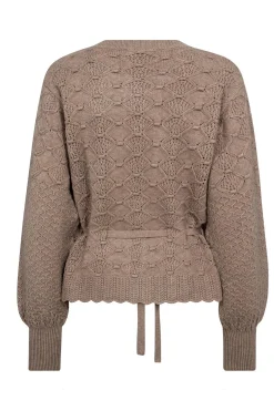 RowCC Pointelle Tie Cardigan 127Champagne 32241