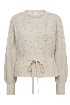 RowCC Pointelle Tie Cardigan 4021Ivory 32241