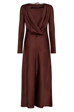 SafiraCC Waterfall Back Dress 145Dark Brown 36564