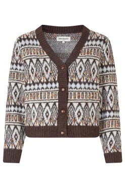 SaxoLL Knit Cardigan LS 87 Dark Mokka 254075005